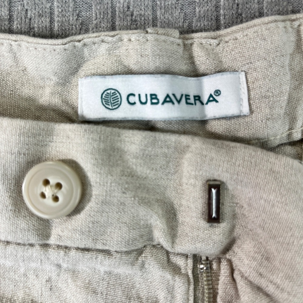 Cubavera Linen blend Chino dress Shorts Mens Size 32 Beige‎ tweed canvas style